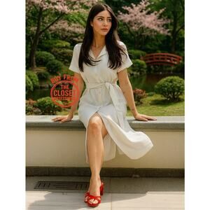 RARE!!! ZARA Midi Dress with Self-Belt NWT